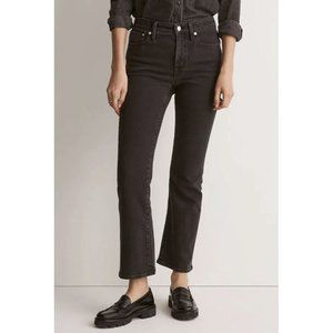 Madewell Black Straight Leg Jeans with Cropped Length